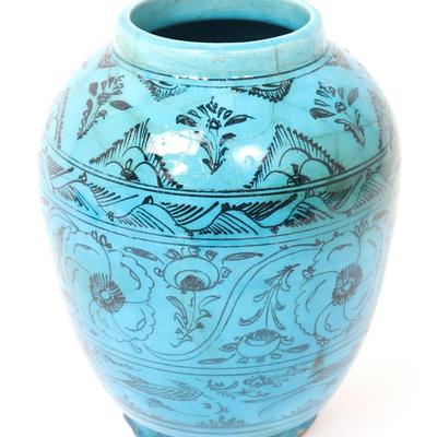 Lot 325 lovely kashan turquoise glazed pottery vase