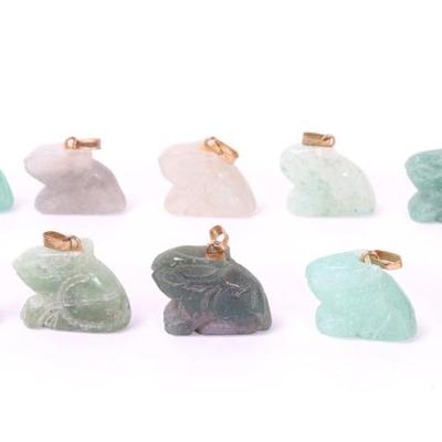 Lot 104 gorgeous collection of hardstone bunny pendants