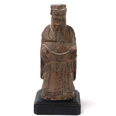 Lot 367 chinese wood carved statue of a monk
