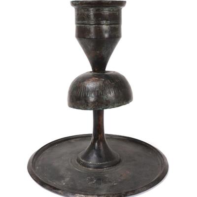 Lot 323 tall copper islamic oil lamp
