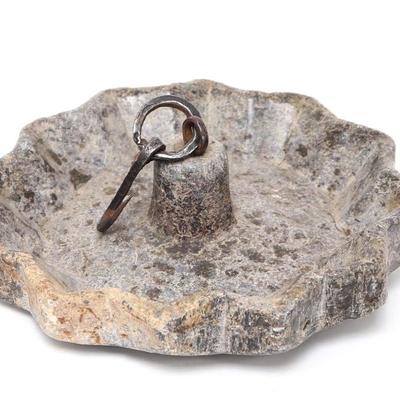 Lot 322 yemenite stone oil lamp