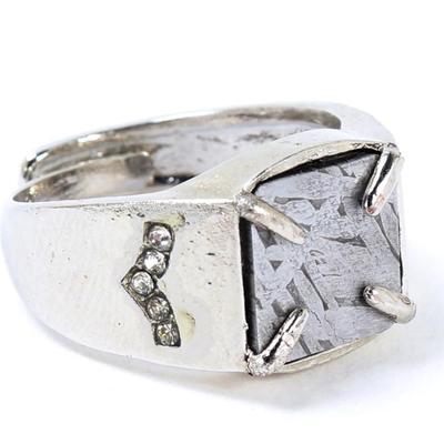 Lot 128 nice raw meteorite slab ring