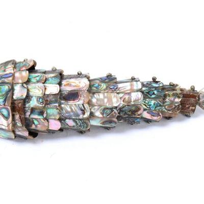 Lot 219 gorgeous articulated abalone sterling fish