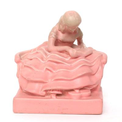 Lot 244 antique rookwood colonial woman reading bookend circa 1930's