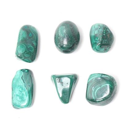 Sale Photo Thumbnail #281: Lot 281 group of six polished malachite specimens