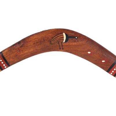 Lot 489 beautiful hand carved wood boomerang
