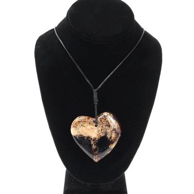 Lot 120 gorgeous heart shaped natural raw amber necklace