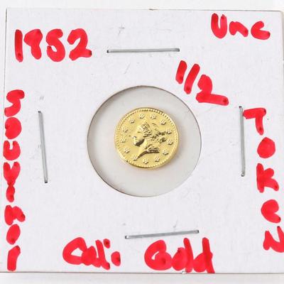 Lot 226 one half penny california gold 1852