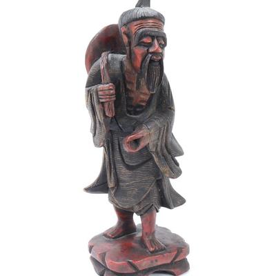 Lot 396 chinese cast statue of a fisherman