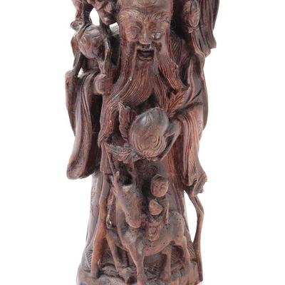 Lot 368 chinese carved wood shou lao deity sculpture
