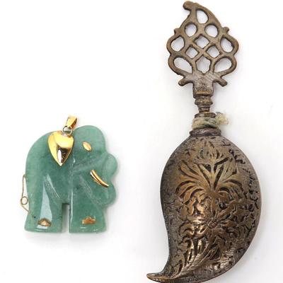 Lot 180 persian perfume bottle chinese jade gold pendant
