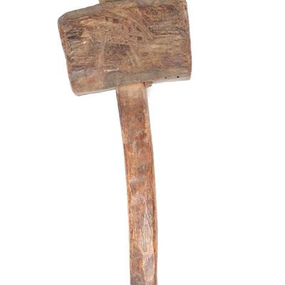 Lot 65 primitive wood carpenter sledge hammer
