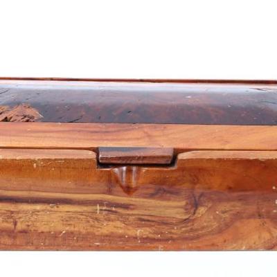 Lot 186 gorgeous burl wood jewelry box silk lined