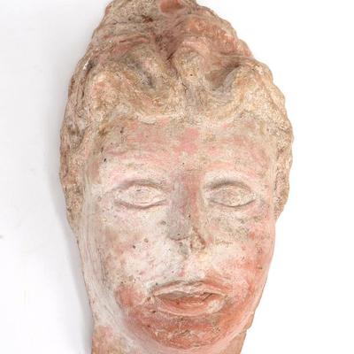 Lot 493 old terracotta head in the greek style