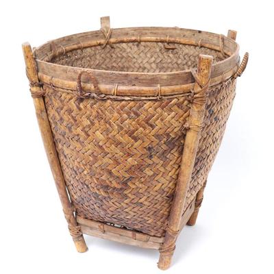 Lot 459 finely braided and woven rattan basket