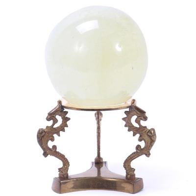 Lot 259 gorgeous rock crystal quartz sphere on custom stand