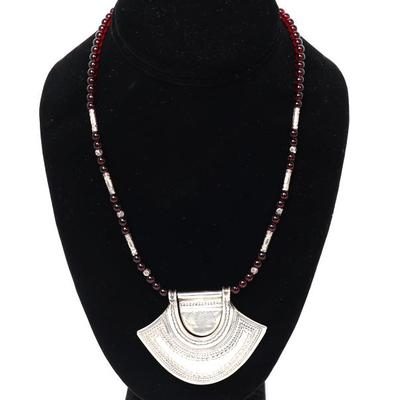 Lot 154 islamic silver panel tuareg lotus necklace