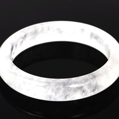 Lot 131 gorgeous rock crystal polished bangle bracelet