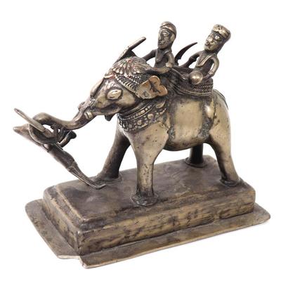 Lot 321 indian brass war elephant riders, 17th 18th c.