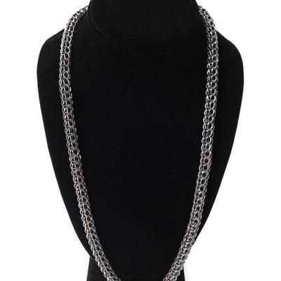 Lot 160 silver 6 1 persian chainmail link necklace