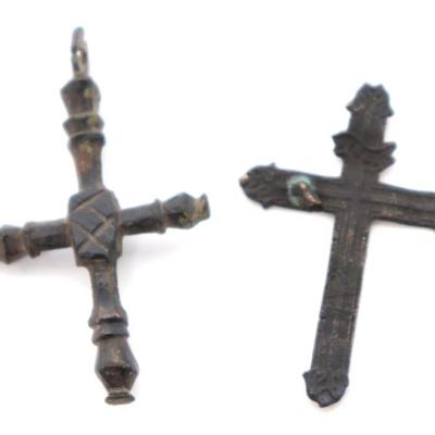 Lot 254 ancient bronze byzantine cross crucifix