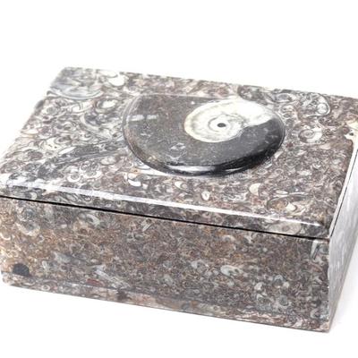Lot 148 composite fossilized ammonite jewelry box