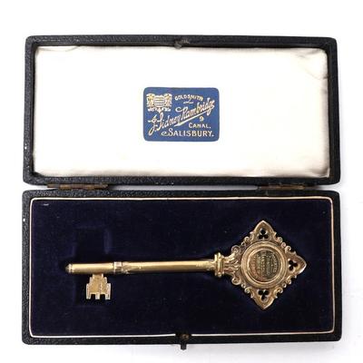 Sale Photo Thumbnail #153: Lot 153 sterling silver mayoral presentation key
