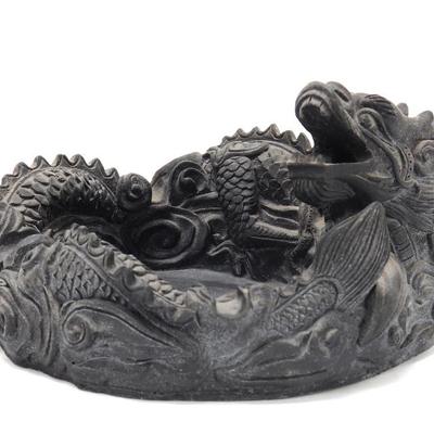 Lot 447 cast dragon trinket or jewelry dish