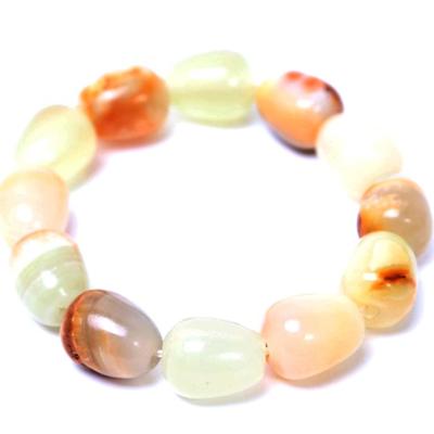 Lot 149 agate stone polished bead bracelet