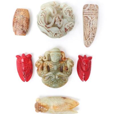 Lot 179 collection of chinese hardstones 7 pieces
