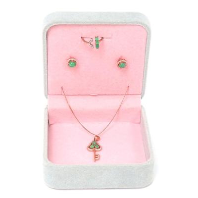 Lot 183 gorgeous set of jade necklace earrings & ring