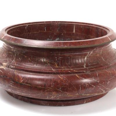 Sale Photo Thumbnail #416: Lot 416 gorgeous large tuscan red marble basin