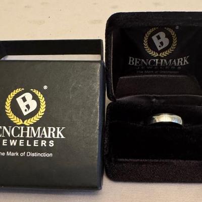 14K White Gold Men’s Wedding Band Size 9-10 From Benchmark Jewelers