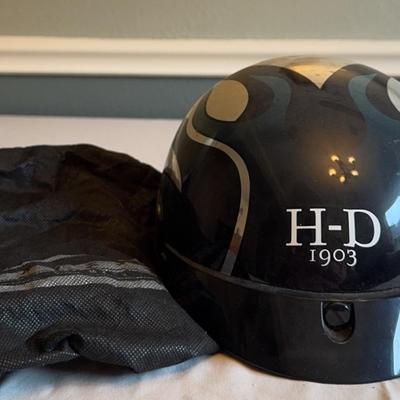 Harley Davidson 1/2 Helmet With Visor And Bag