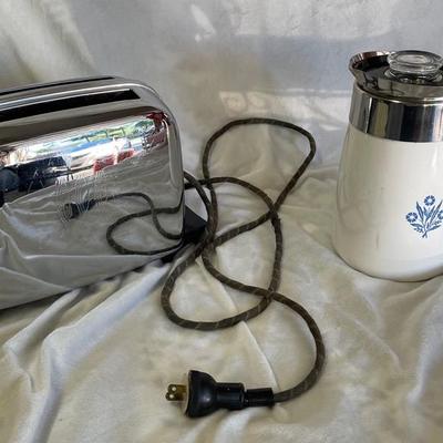 Vintage Toastmaster Toaster & Corelle Percolator 