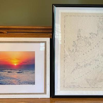 Map of Buzzards Bay and Ocean print