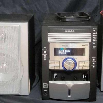 Sharp CD Changer And Speakers