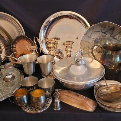 Various Silver Plated and Pewter Pieces