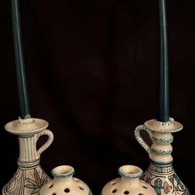 Hand Painted Italian Candle Holders