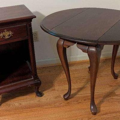 Drexel Side Table & Small Drop Leaf Table
