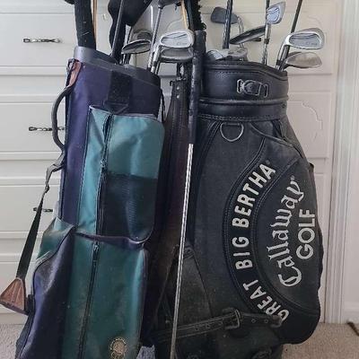 Callaway & Highlander Golf Bags with Golf Clubs Featuring Wilson