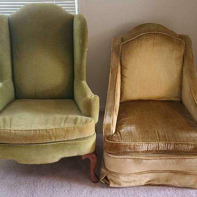Vintage Velvet Upholstered Chairs