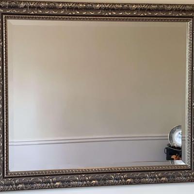 Large Bronze Toned Beveled Mirror 