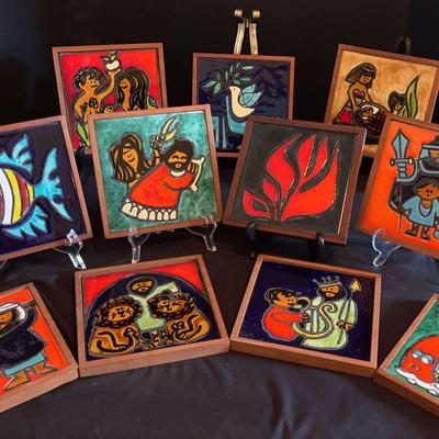 Colorful Ceramic Tiles Depicting Stories from the Bible