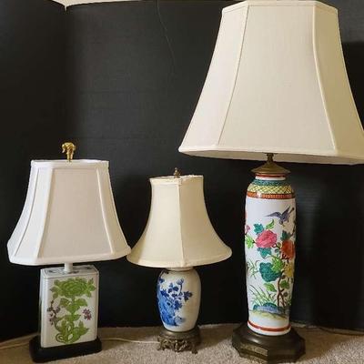 Three Asian Table Lamps