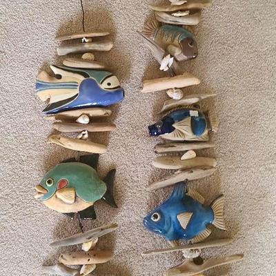 Two Driftwood & Ceramic Wind Chimes