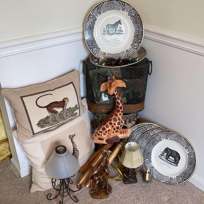 Safari Themed Decor Featuring “Bewick’s Beastes" Collectable Plates  