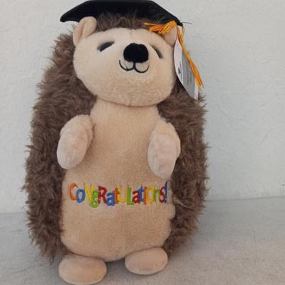 Way to Celebrate Congratulations 12" Hedgehog Plush with Cap - New with Tags