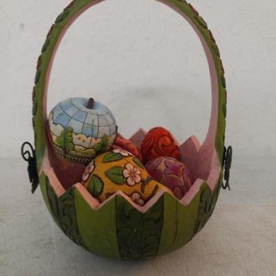 2007 Jim Shore "A Taste of Summer Goodness" Summer Basket Figurine #4009234 - 6" Diameter x 8" Tall - In Box