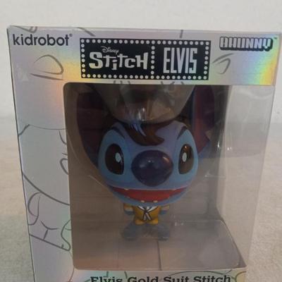 Kidrobot Stitch/Elvis "Elvis Gold Suit Stitch" 4" Flocked Vinyl Figure #XXV-24 - New in Box
